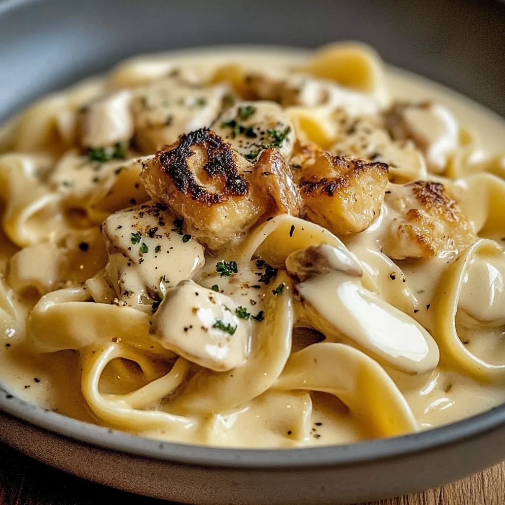 Cremige Hähnchen-Alfredo-Nudeln