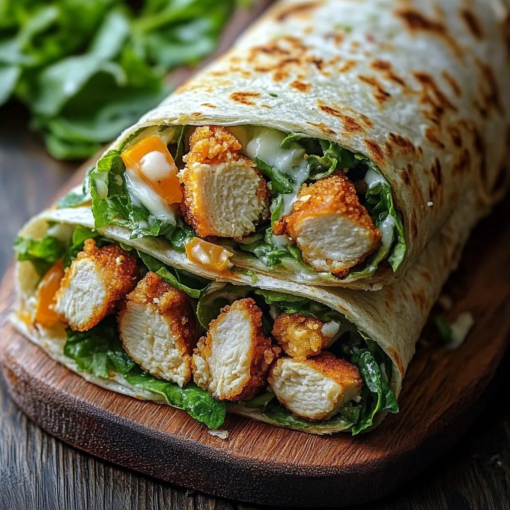 Knuspriger Chicken-Caesar-Wrap