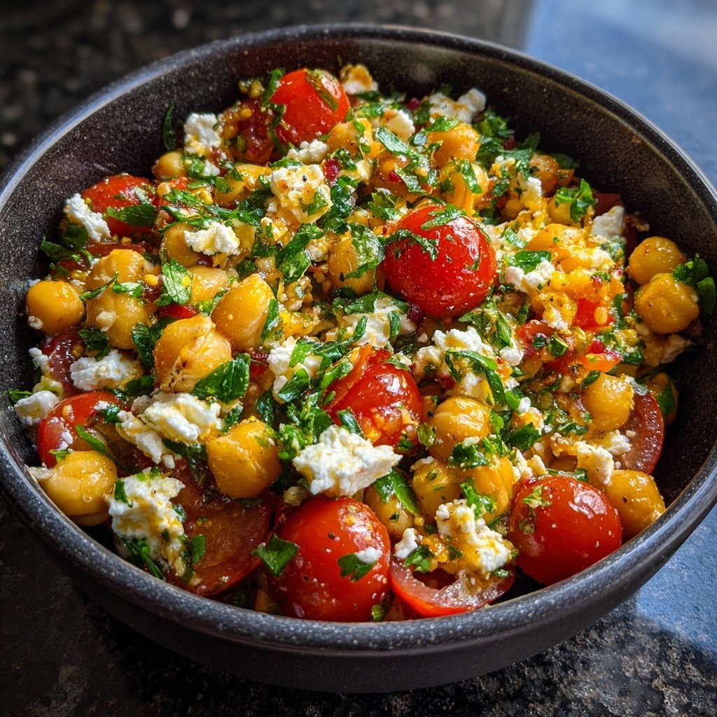 Kichererbsensalat mit Feta