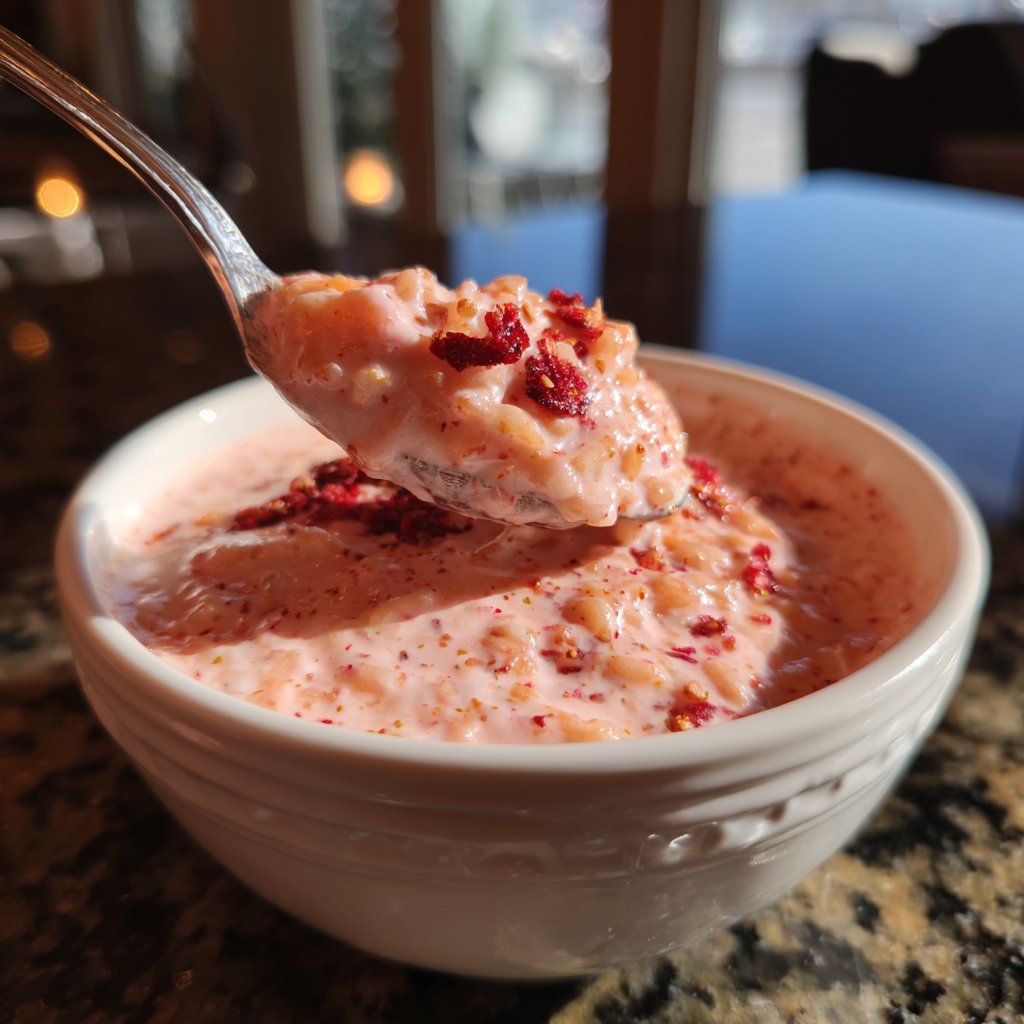 Cremiges Valentinsrisotto mit Erdbeernote