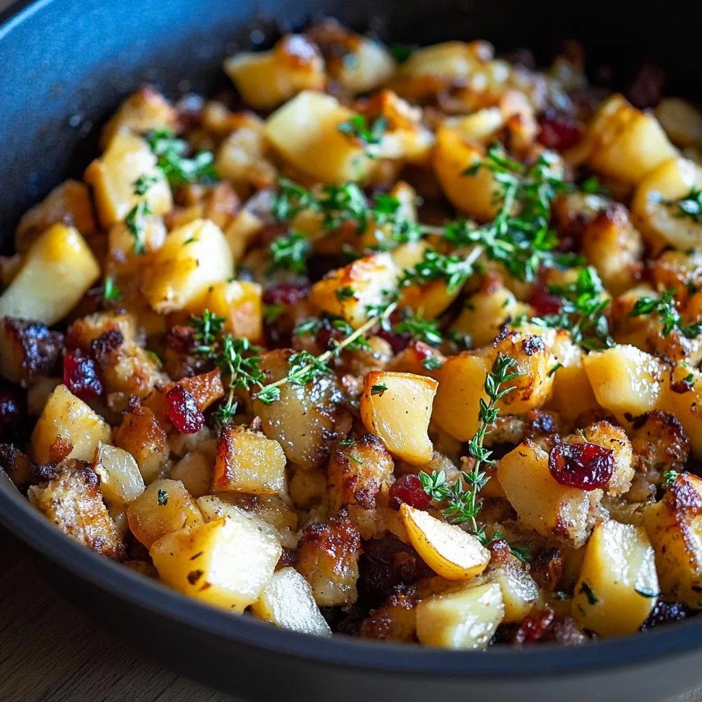Traditionelle Preiselbeer-Apfel-Wurstfüllung
