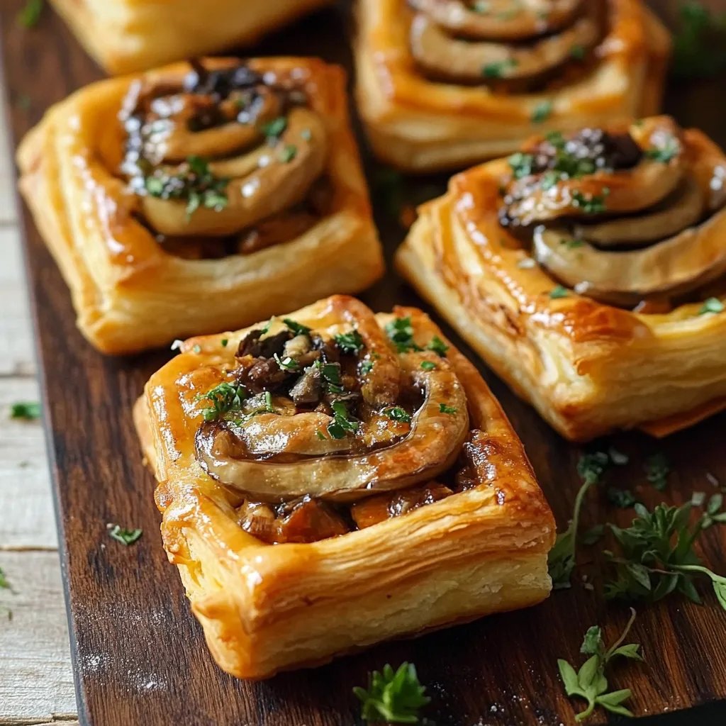 Blätterteigtaschen mit Champignons
