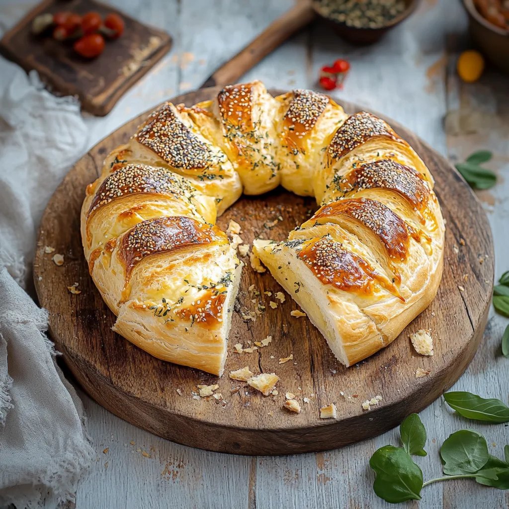 Blätterteig-Kranz mit Ofenkäse