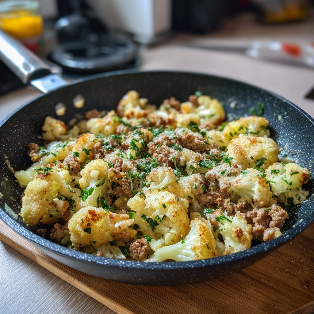 Blumenkohl Hackfleisch Pfanne