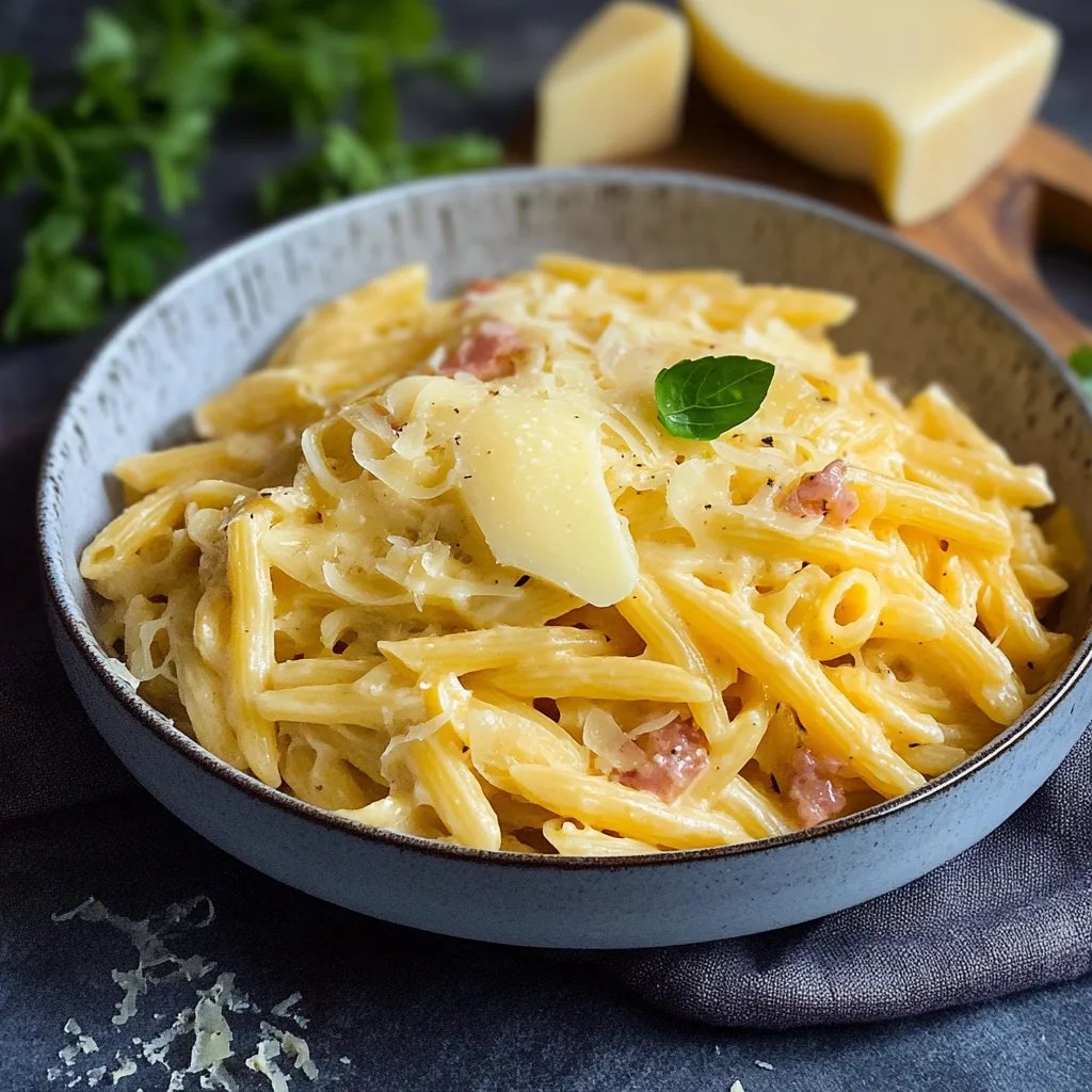 Schneller Nudelauflauf mit Schinken und Käse