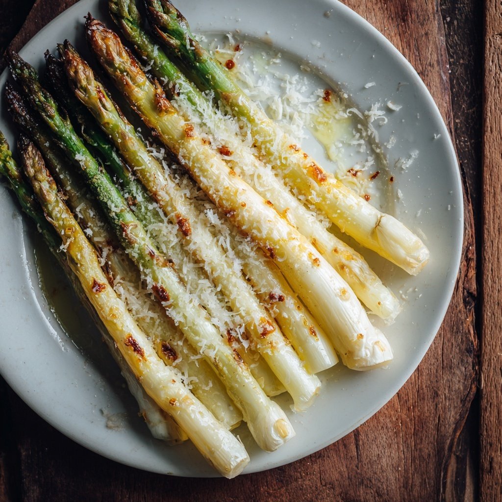 Grüner Spargel Mit Parmesan Aus Dem Ofen