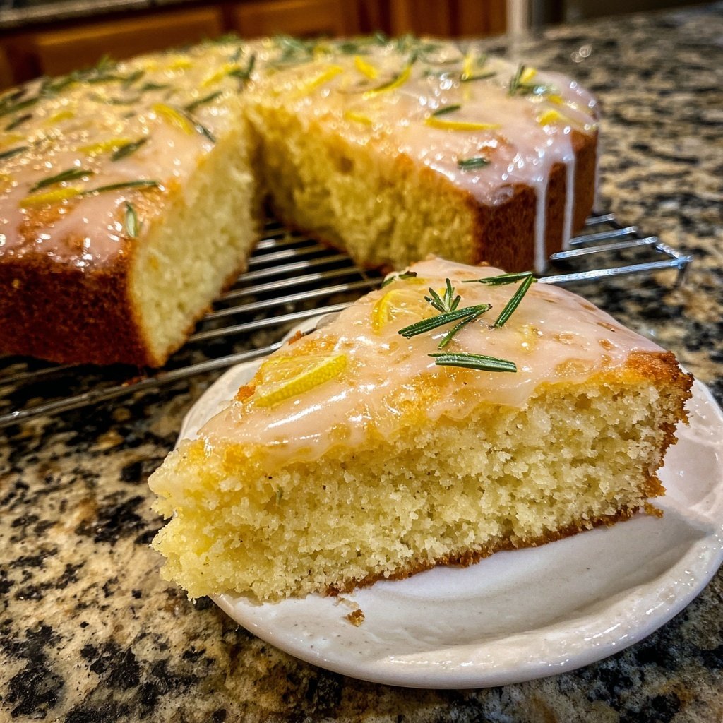 Zitronenkuchen mit Rosmarin