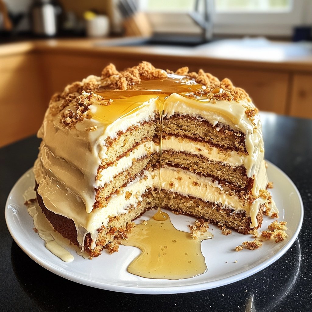 Honigtorte mit Milchmädchencreme