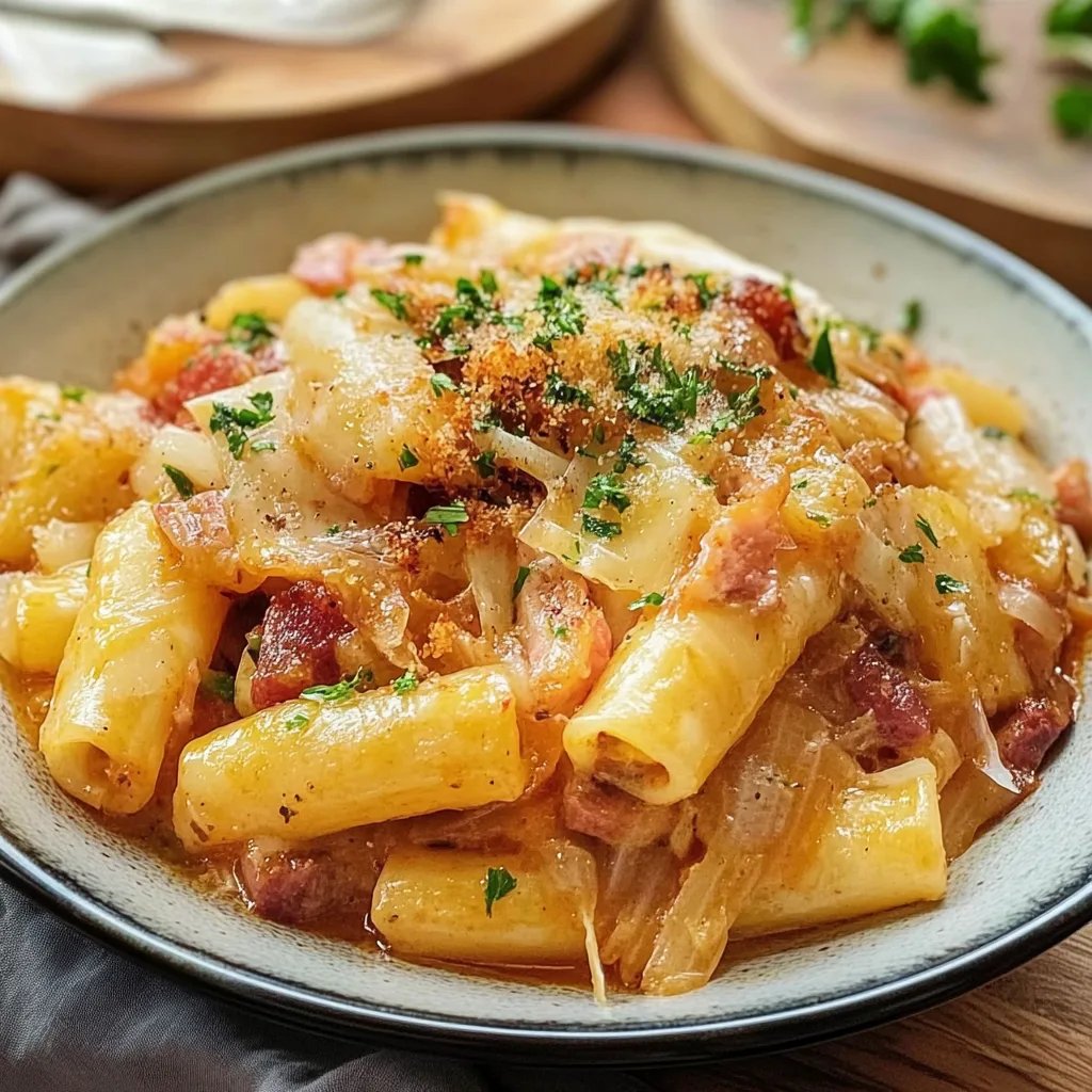 Kartoffelnudeln mit Sauerkraut und Rinderbauchspeck