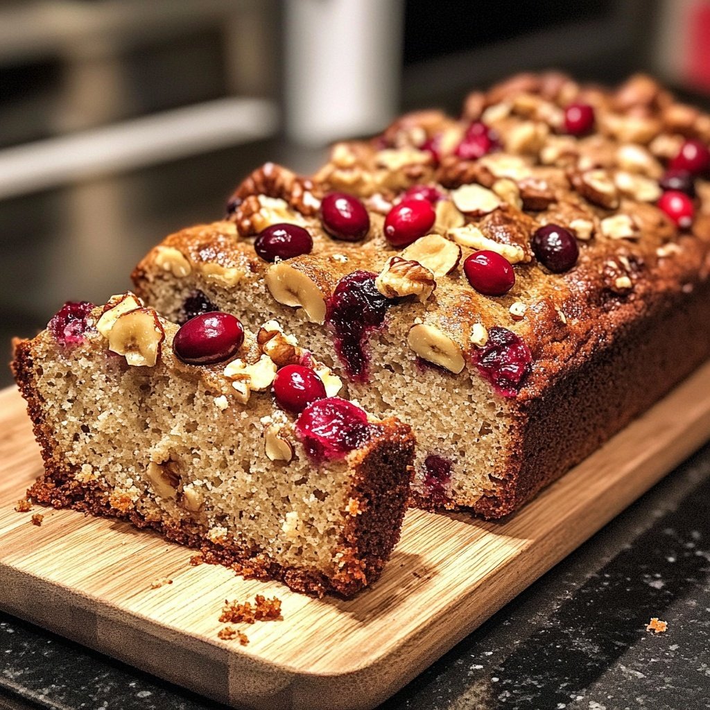 Einfaches Cranberry-Bananen-Nussbrot