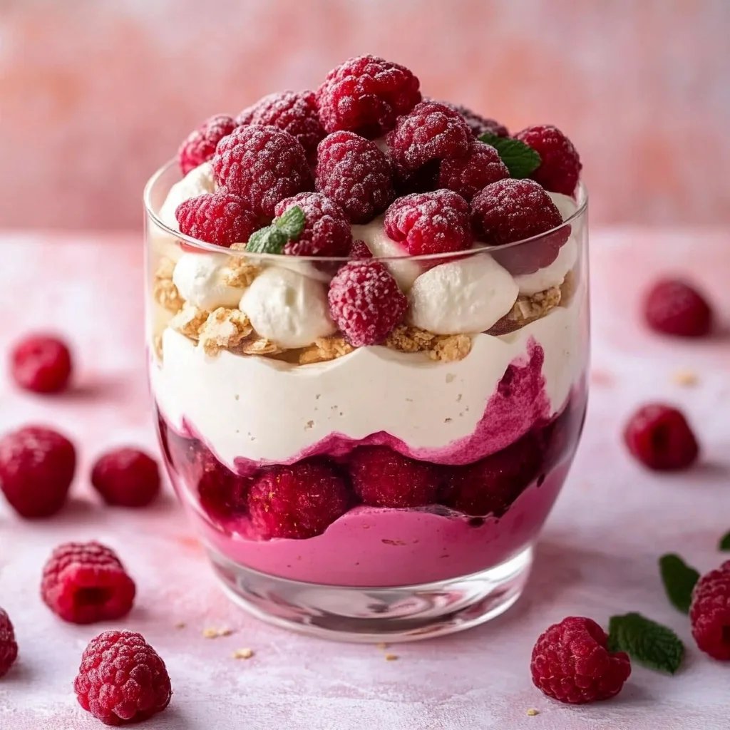 Schnelles Windbeutel-Himbeer-Dessert mit Milchmädchen-Quarkcreme