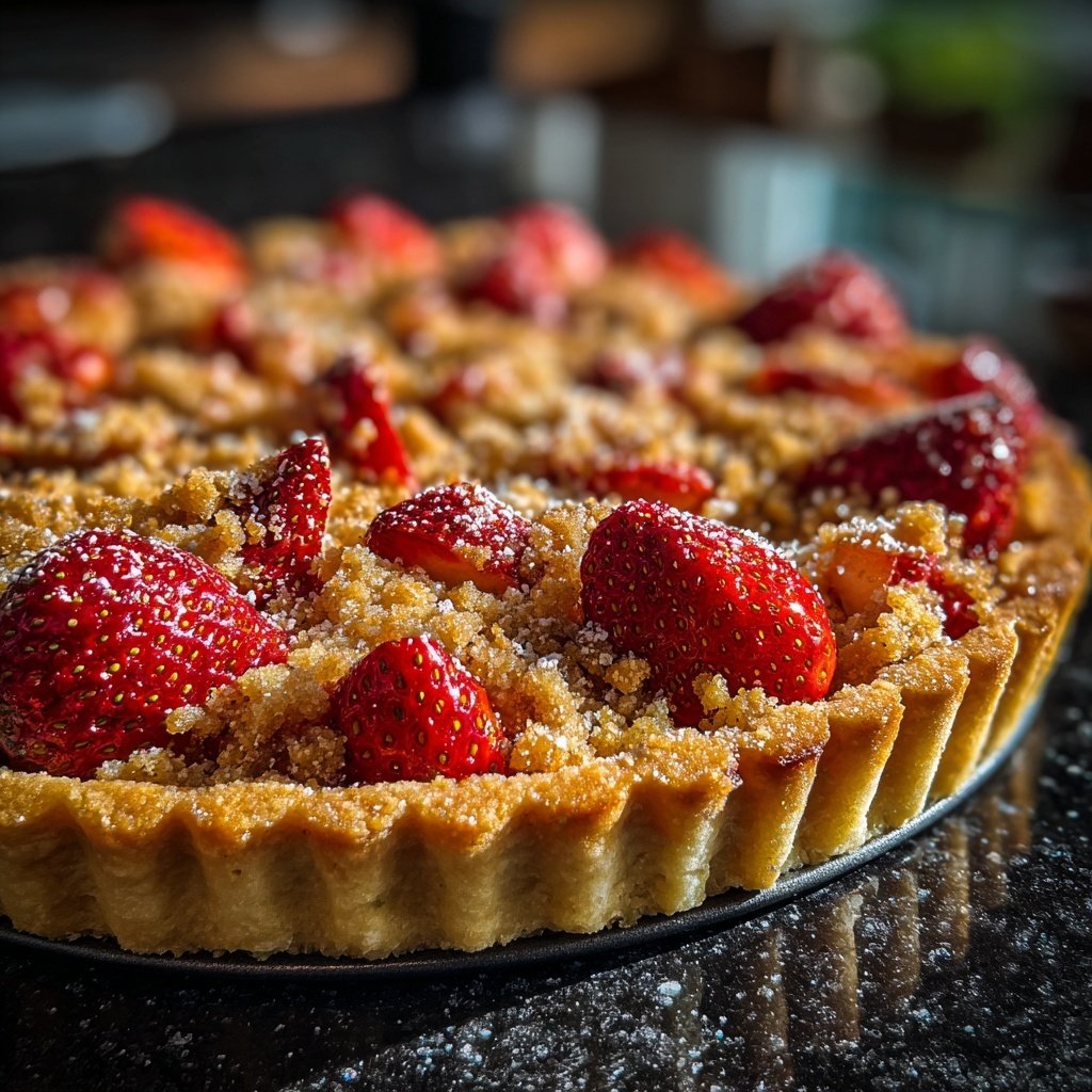 Erdbeer Streusel Tarte Mit Vanillecreme